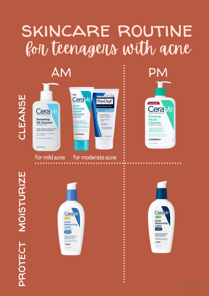 skincare routine for teens with acne